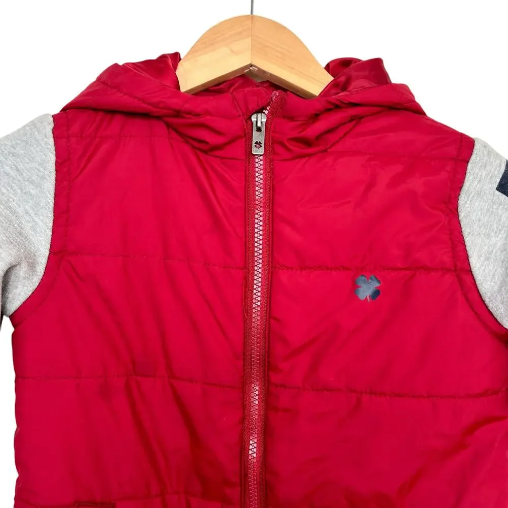 Lucky Brand Red Gray Winter Jacket Sz 6 Boys